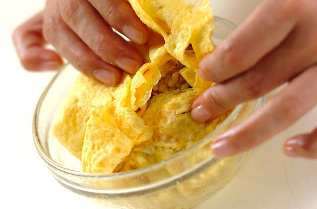 サンマの卵包みチャーハンの作り方の手順7