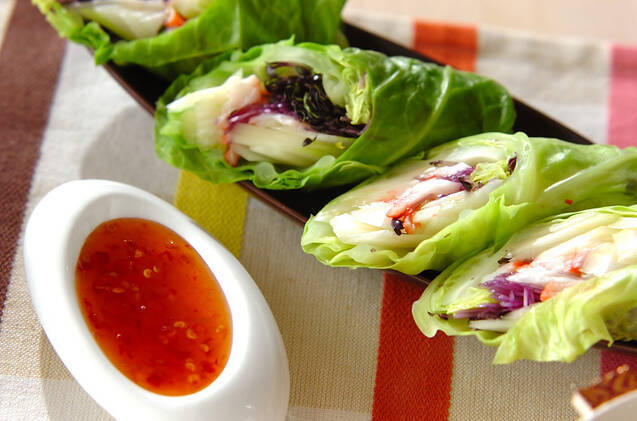キャベツの生春巻き風