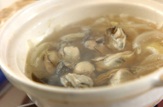 カキの酒塩煮の作り方の手順2