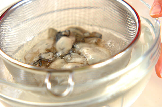 カキの酒塩煮の作り方の手順1