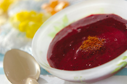 ブルーベリーの冷たいスープ