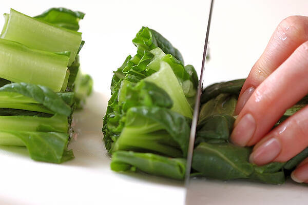 納豆キムチ素麺　ターサイと大根おろし添えの作り方の手順3