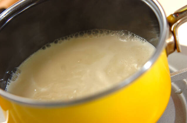 チアシードがけ豆乳ブランマンジェの作り方の手順2