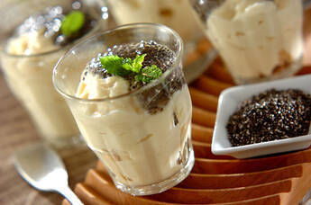 チアシードがけ豆乳ブランマンジェ