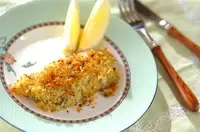 白身魚のミントパン粉焼き