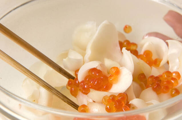 ユリネのイクラ和えの作り方の手順2