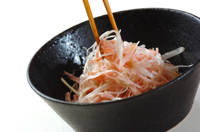 白髪ネギとハムの中華風サラダの作り方の手順2