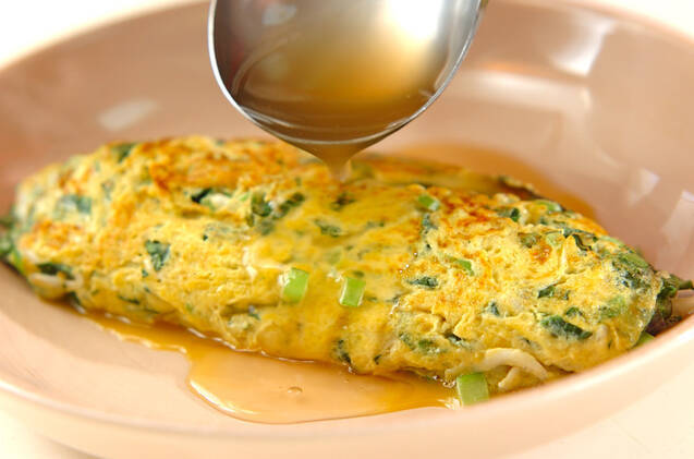 小松菜の和風あんかけオムレツの作り方の手順7