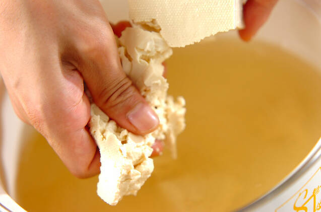 くずし豆腐のかきたま汁の作り方の手順4