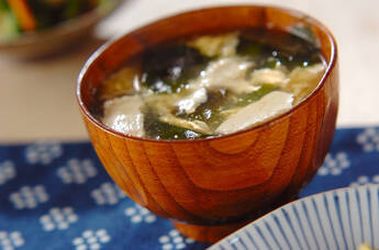 くずし豆腐のかきたま汁