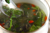 小松菜とホタテのかんたん薬膳スープの作り方2