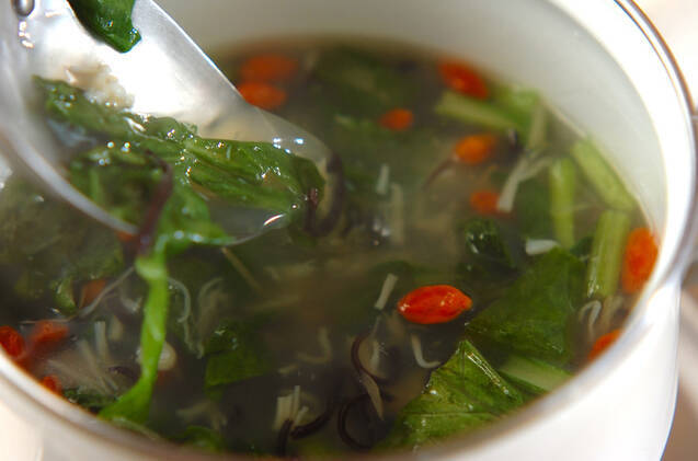 小松菜とホタテのかんたん薬膳スープの作り方の手順5
