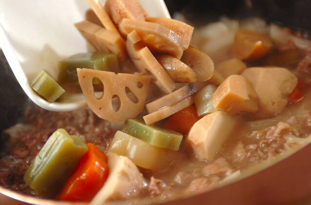 お煮しめの和風カレーライスの作り方の手順3