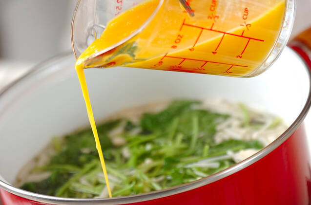 ミツバのかきたま汁の作り方の手順5