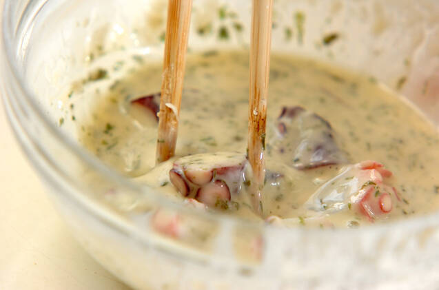 ゆでタコ足の天ぷらの作り方の手順8