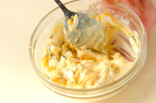 せん切りキャベツ（エビフライ・タルタルソース）の作り方の手順2