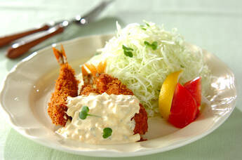 せん切りキャベツ(エビフライ・タルタルソース)