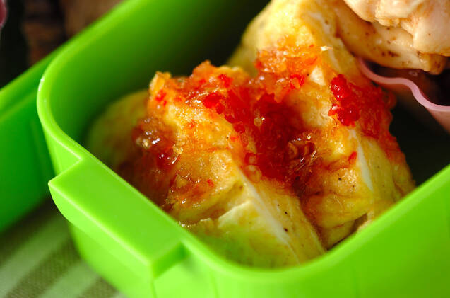 ふわふわ卵のチリソースがけ