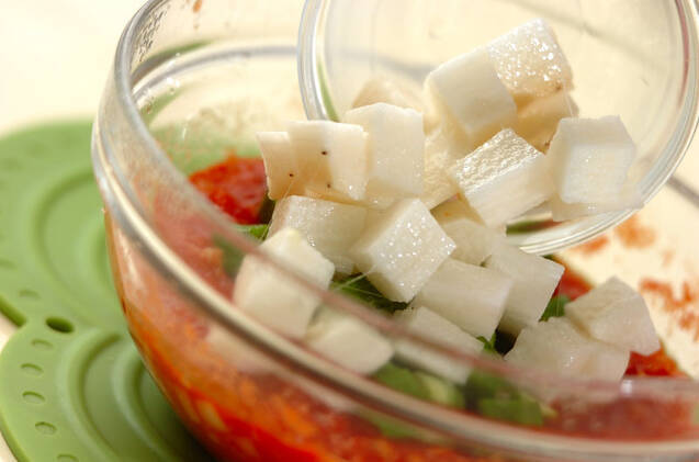 長芋とオクラのカッペリーニの作り方の手順3