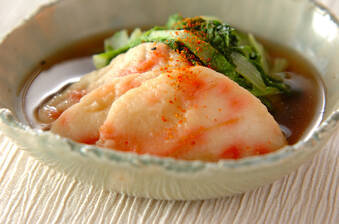 京のおばんざい はくさい菜とショウガ天の炊いたん