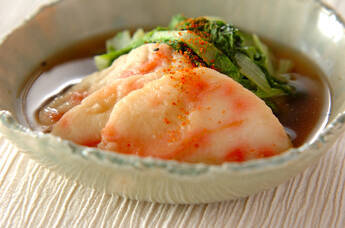 京のおばんざい　はくさい菜とショウガ天の炊いたん