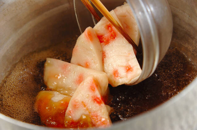 京のおばんざい　はくさい菜とショウガ天の炊いたんの作り方の手順3