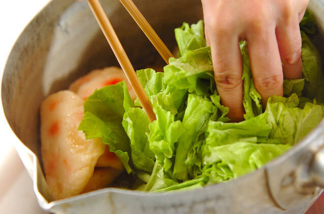 京のおばんざい　はくさい菜とショウガ天の炊いたんの作り方の手順4