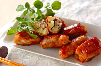 サツマイモロールのケチャップ炒め