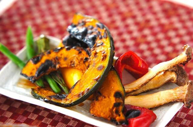 焼きエリンギとカボチャ