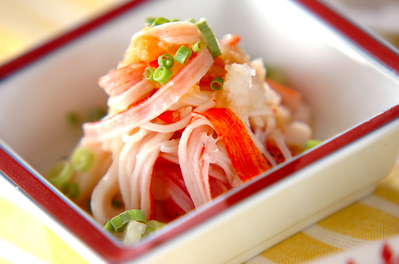 焼きカニカマのおろし和え 副菜 のレシピ 作り方 E レシピ 料理のプロが作る簡単レシピ