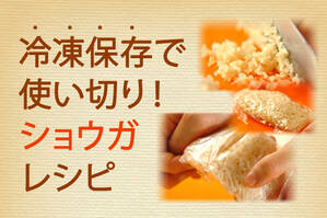 冷凍保存で使い切り！ショウガレシピ