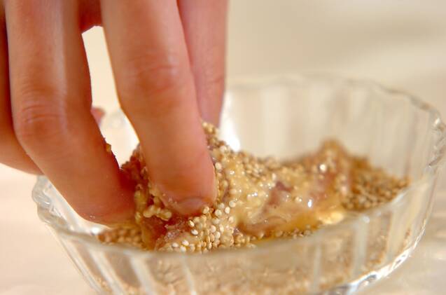 ささ身のキヌア揚げの作り方の手順2