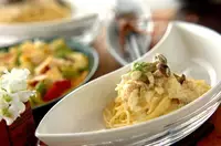 カニのクリームパスタ