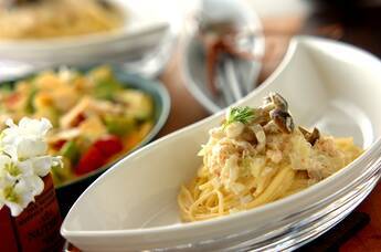 濃厚なコク！クリームパスタの作り方 カニ缶で簡単 by森岡 恵さん