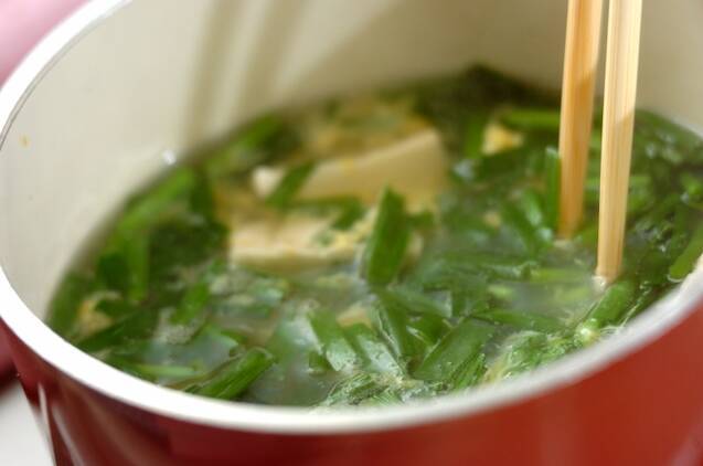 5分で簡単ニラ玉スープ ふわとろ感がおいしい by山下 和美さんの作り方の手順3