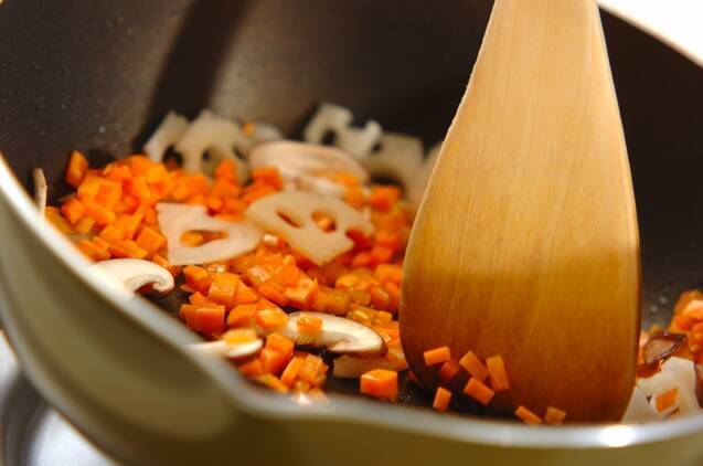 アジの干物でオムライスの作り方の手順9