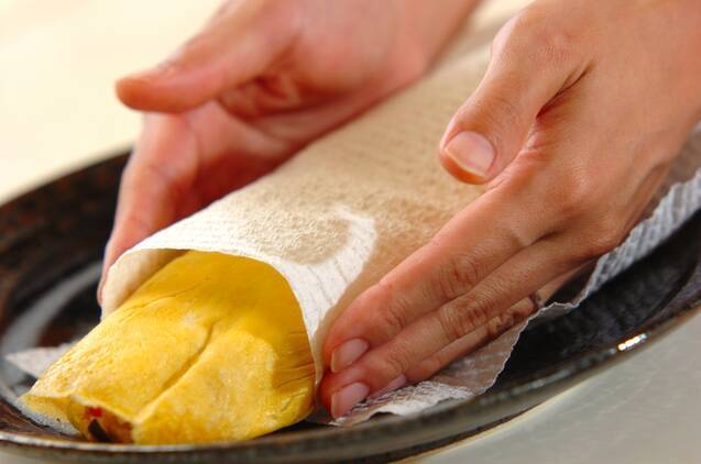 アジの干物でオムライスの作り方の手順12