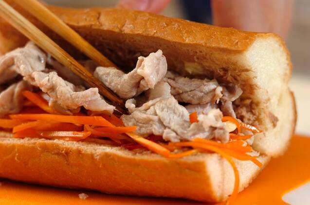 豚しゃぶバインミー（ベトナム風サンドイッチ）の作り方の手順7