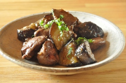 レバーとナスのみそ炒め