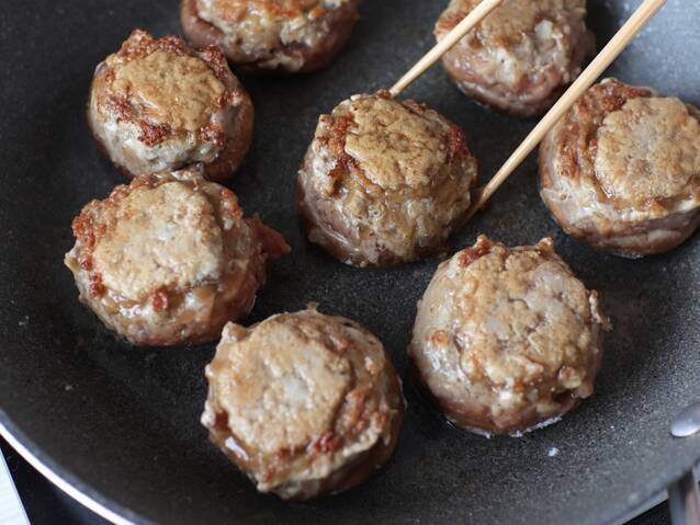 うまみじゅわーっと！しいたけ肉詰め　黄身添えの作り方の手順5