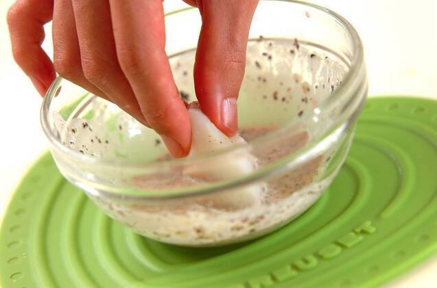 白身魚のゆかり天ぷらの作り方の手順3