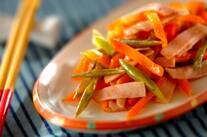 ニンジンとハムの甘酢炒め
