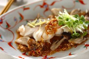 蒸し魚の薬味ソース