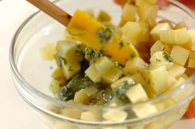 王道ポテトサラダ バジル風味にアレンジの作り方の手順3