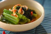 小松菜と桜エビのレンジ煮びたし