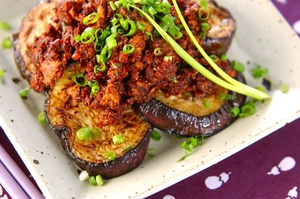 ナスの肉みそがけ