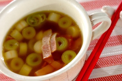 白ネギのスープ