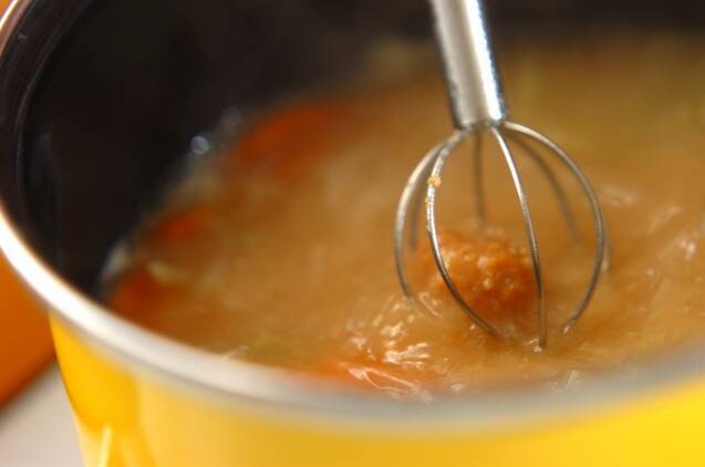 たっぷり野菜のおみそ汁の作り方の手順5