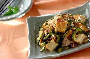 ゴーヤと厚揚げの塩あんかけ