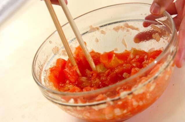 トマトソースがけ焼きカツオの作り方の手順2